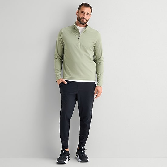 Xersion Mens Mock Neck Long Sleeve Active Quarter-Zip Pullover