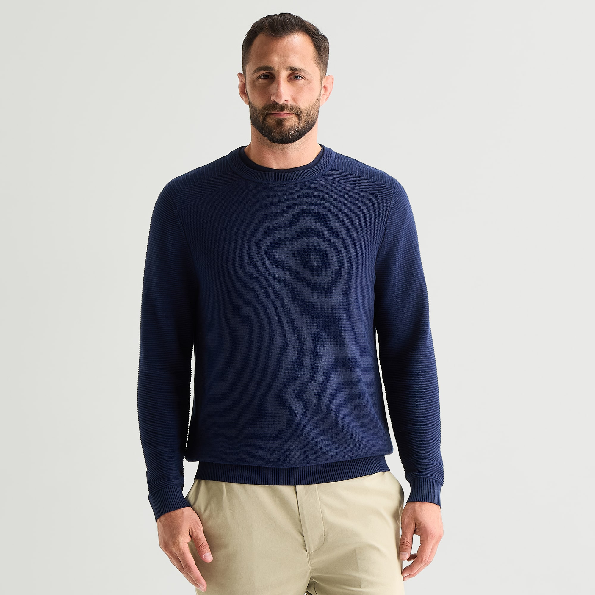 Stylus Mens Crew Neck Long Sleeve Pullover Sweater