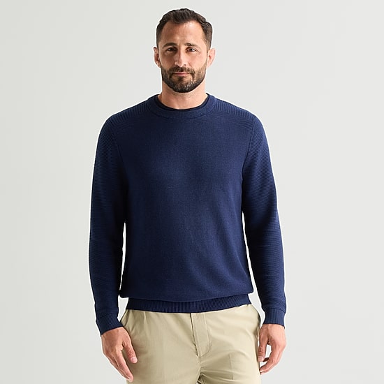 Stylus Mens Crew Neck Long Sleeve Pullover Sweater