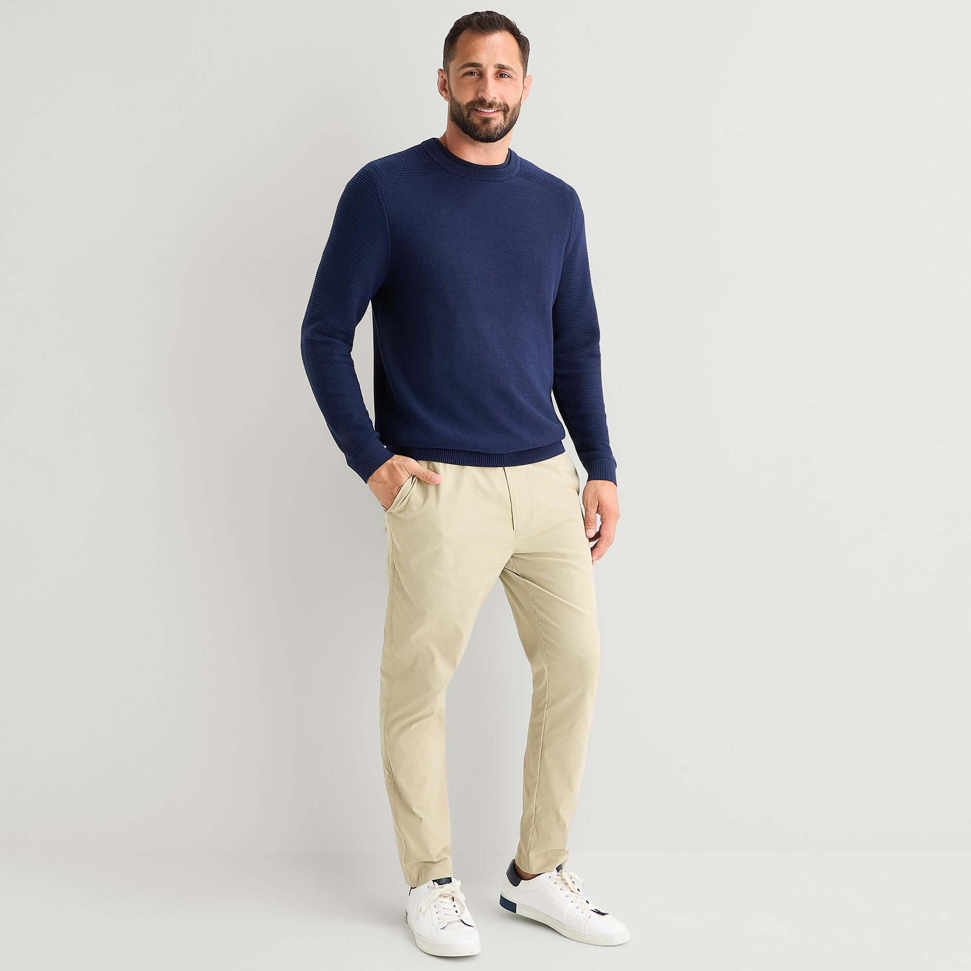 Stylus Mens Crew Neck Long Sleeve Pullover Sweater