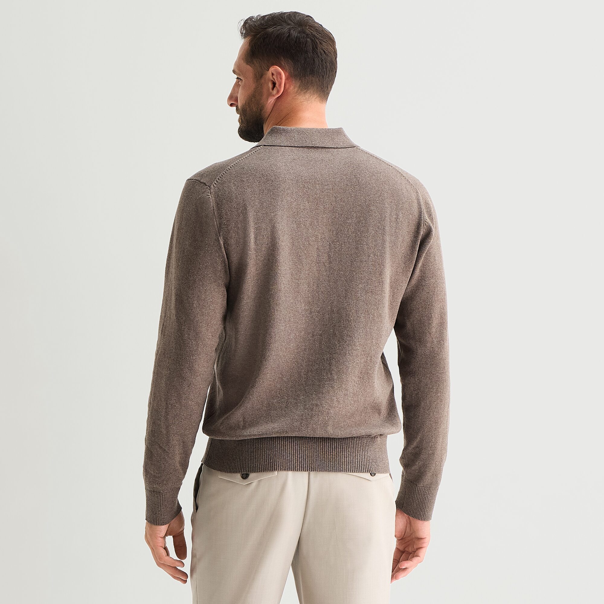 Stafford Mens Long Sleeve Polo Sweater
