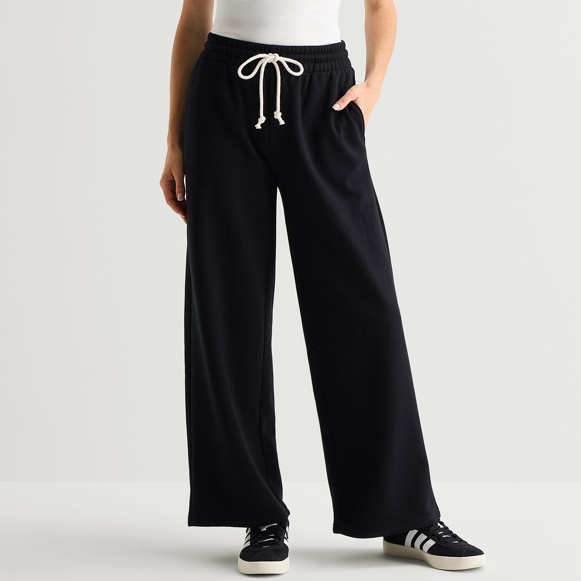 Arizona Womens Juniors Wide Leg Fleece Sweatpant