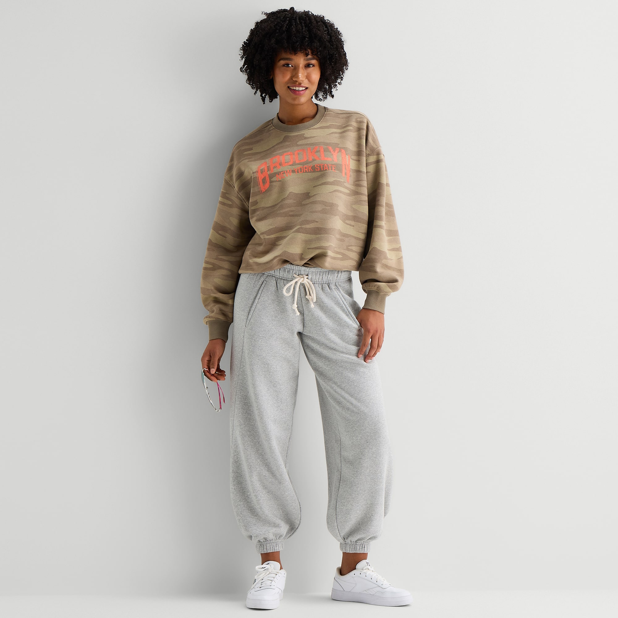 Arizona Womens Juniors Cuffed Fleece Sweatpant