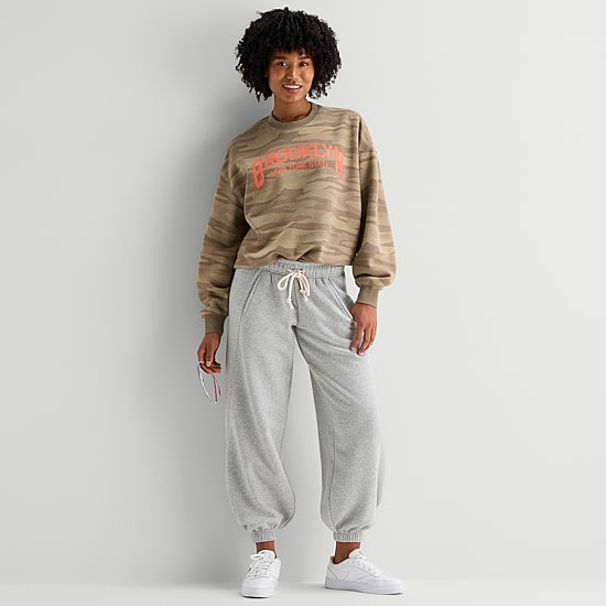 Arizona Womens Juniors Cuffed Sweatpant