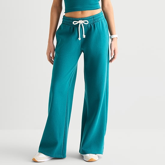 Arizona Womens Juniors Wide Leg Sweatpant