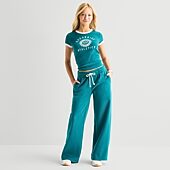 Arizona Womens Juniors Wide Leg Fleece Sweatpant