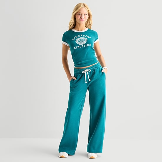 Arizona Womens Juniors Wide Leg Sweatpant