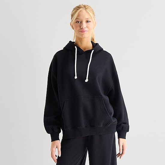 Arizona Womens Juniors Long Sleeve Fleece Hoodie