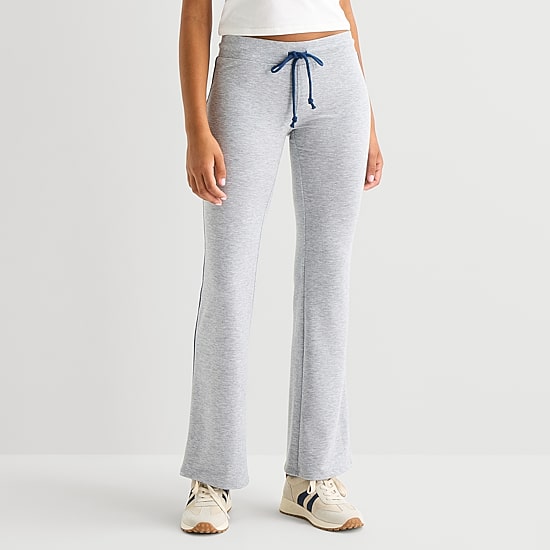 Arizona Womens Juniors Bootcut Mid Rise Sweatpant