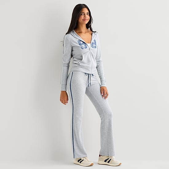 Arizona Womens Juniors Bootcut Mid Rise Sweatpant