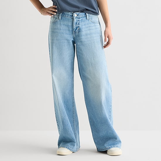 Arizona Womens Juniors Low Rise Baggy Fit Jean