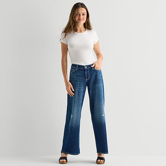 Arizona Womens Juniors Low Rise Baggy Fit Jean