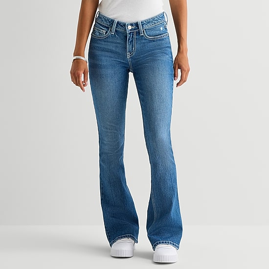 Arizona Womens Juniors Low Rise Bootcut Jean