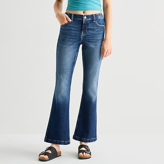 Arizona Curvy Womens Juniors High Rise Bootcut Jean