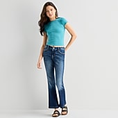Arizona Curvy Womens Juniors Low Rise Curvy Fit Jean