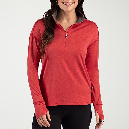 CUTTER & BUCK® Womens Mock Neck Long Sleeve Quarter-Zip Pullover