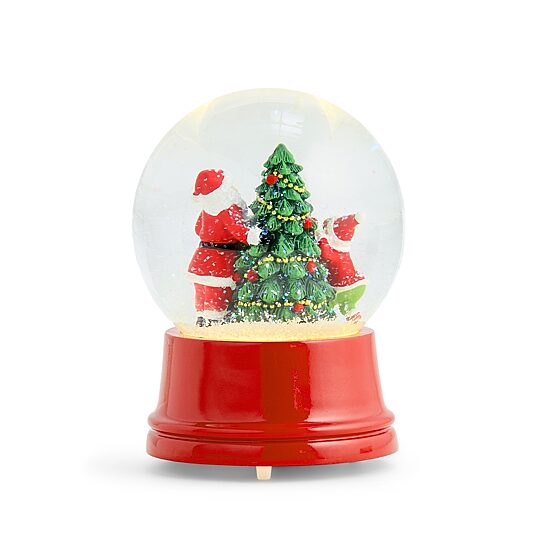 North Pole Trading Co. 6.5" Santa Elf Christmas Snow Globe