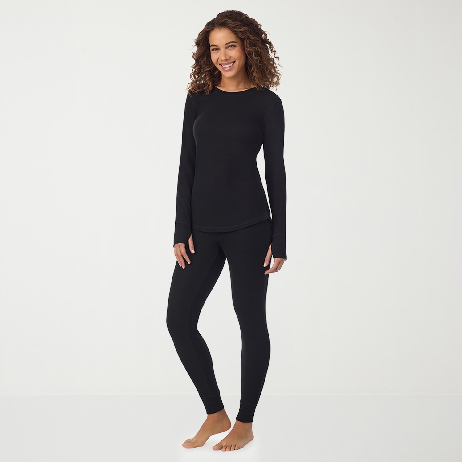 Cuddl Duds Womens Cozy Stretch Thermal Round Neck Long Sleeve Shirt