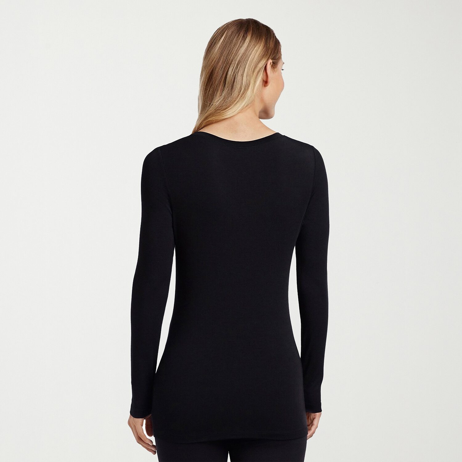 Cuddl Duds Womens Softwear With Stretch Round Neck Long Sleeve Thermal Shirt
