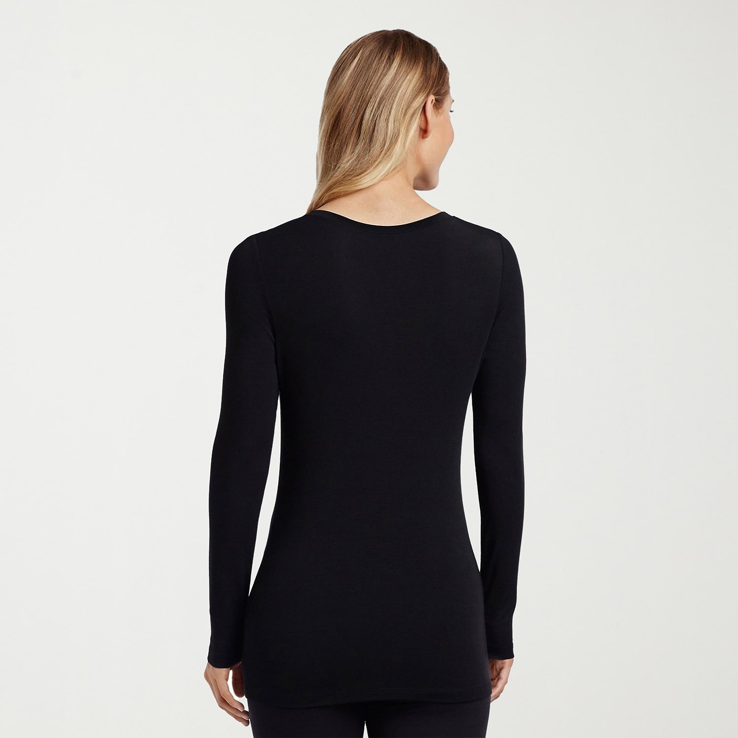 Cuddl Duds Womens Softwear With Stretch Round Neck Long Sleeve Thermal Shirt
