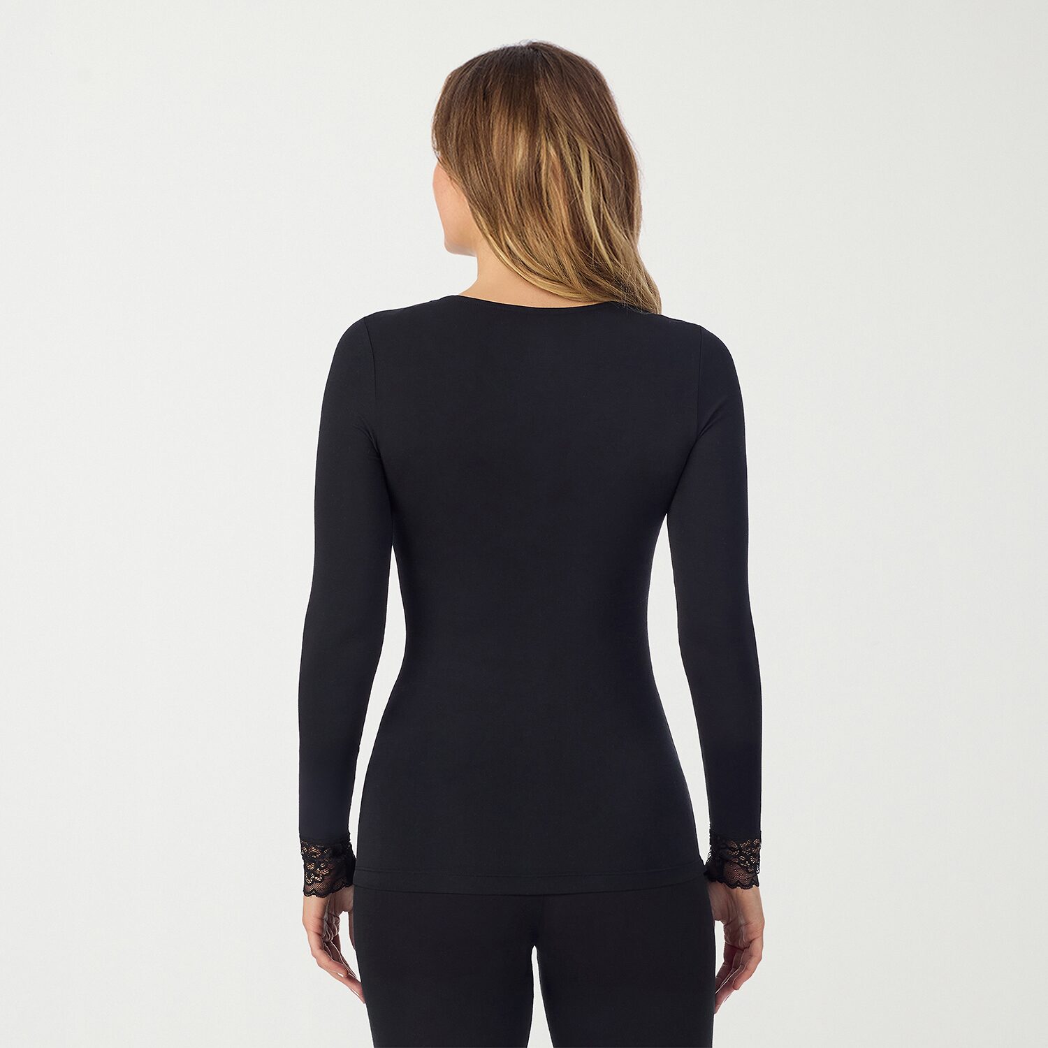 Cuddl Duds Womens Softwear With Stretch V Neck Long Sleeve Thermal Shirt