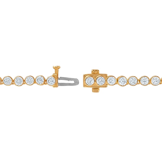 (F / Si2) Womens White Diamond 10K Gold 18 Inch Tennis Necklace