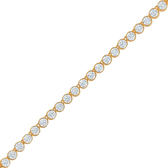 (F / Si2) Womens White Diamond 10K Gold 18 Inch Tennis Necklace