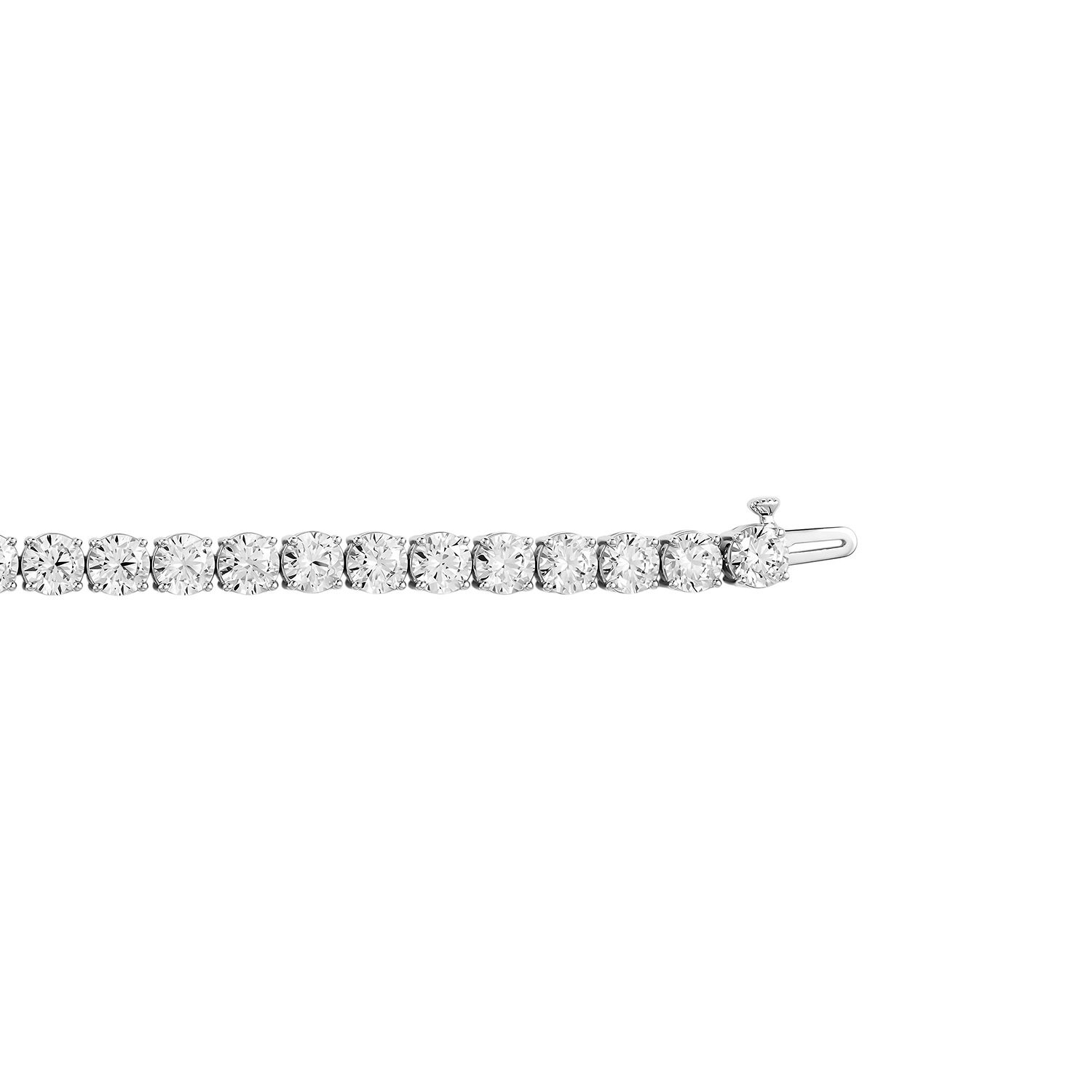 (F / Si2) Womens 15 Ct. T.W. Lab Grown White Diamond 10K Gold 7.25 Inch Tennis Bracelet