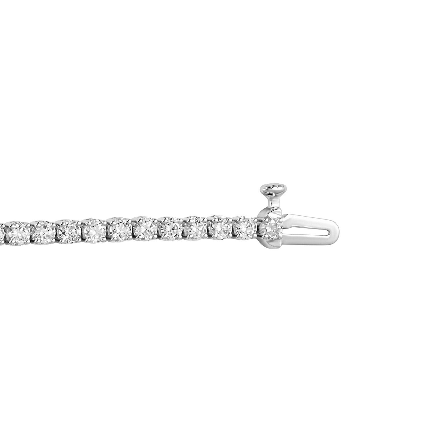 F / Si2) Womens CT. T.W. Lab Grown White Diamond 10K Gold 7.25 Inch Tennis Bracelet