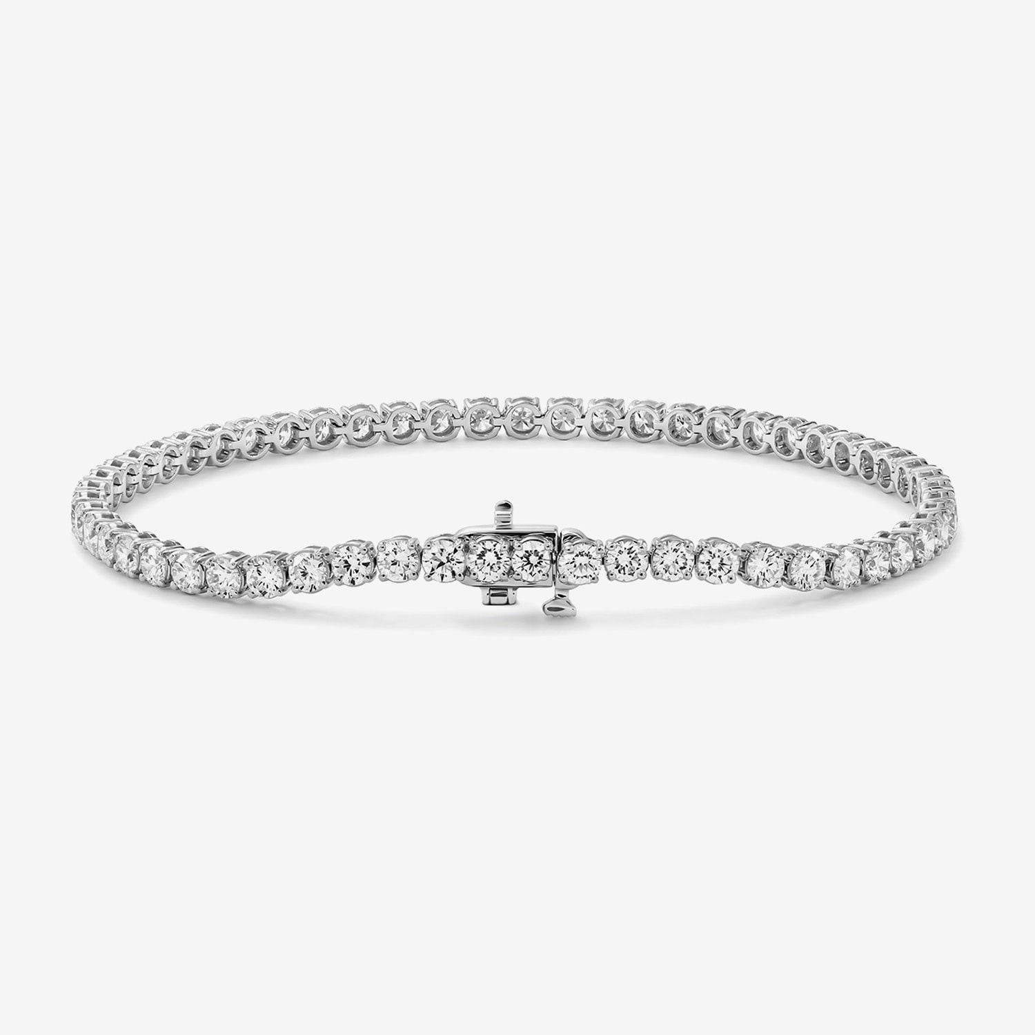 F / Si2) Womens CT. T.W. Lab Grown White Diamond 10K Gold 7.25 Inch Tennis Bracelet