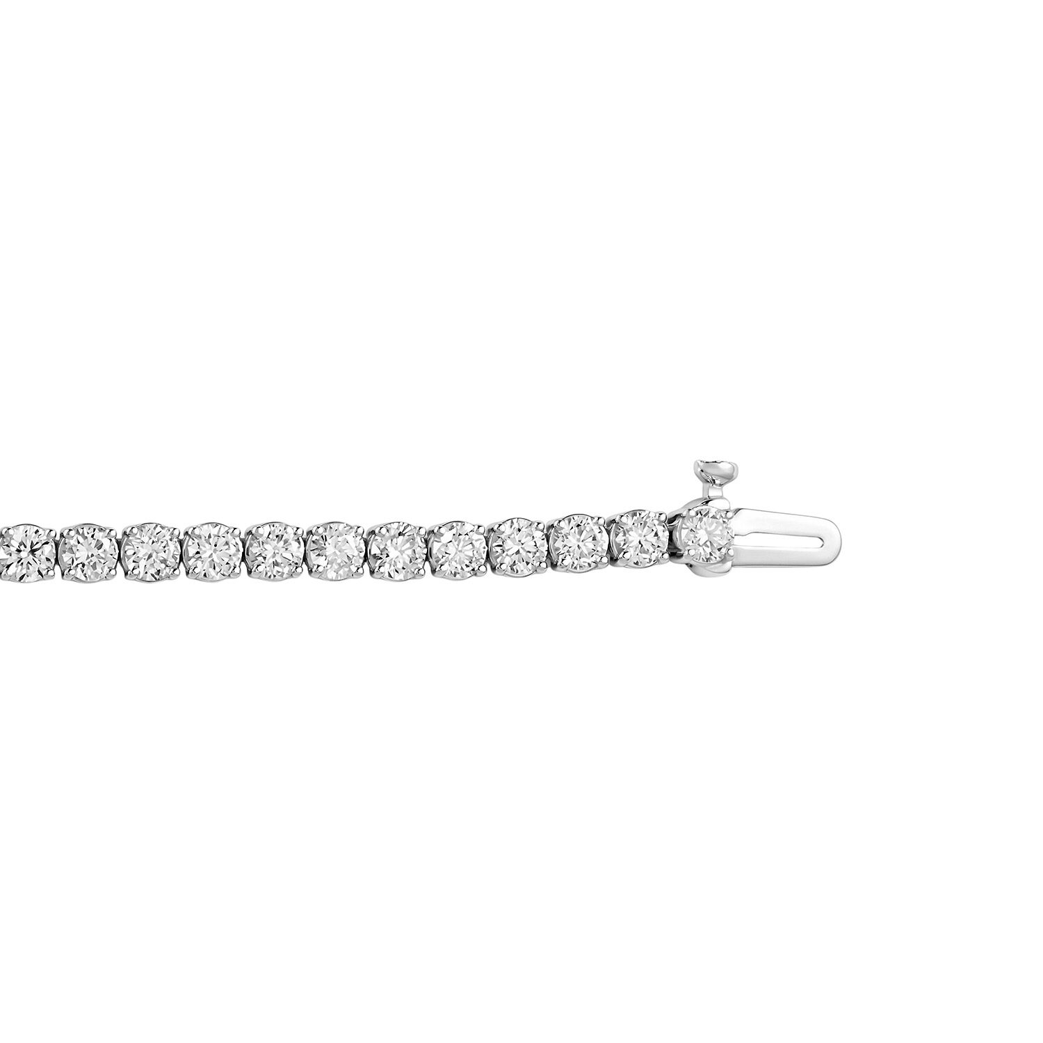 F / Si2) Womens CT. T.W. Lab Grown White Diamond 10K Gold 7.25 Inch Tennis Bracelet