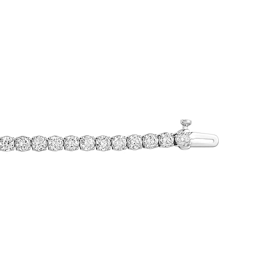 (F / Si2) Womens 5 CT. T.W. Lab Grown White Diamond 10K Gold 6 1/2 Inch Tennis Bracelet