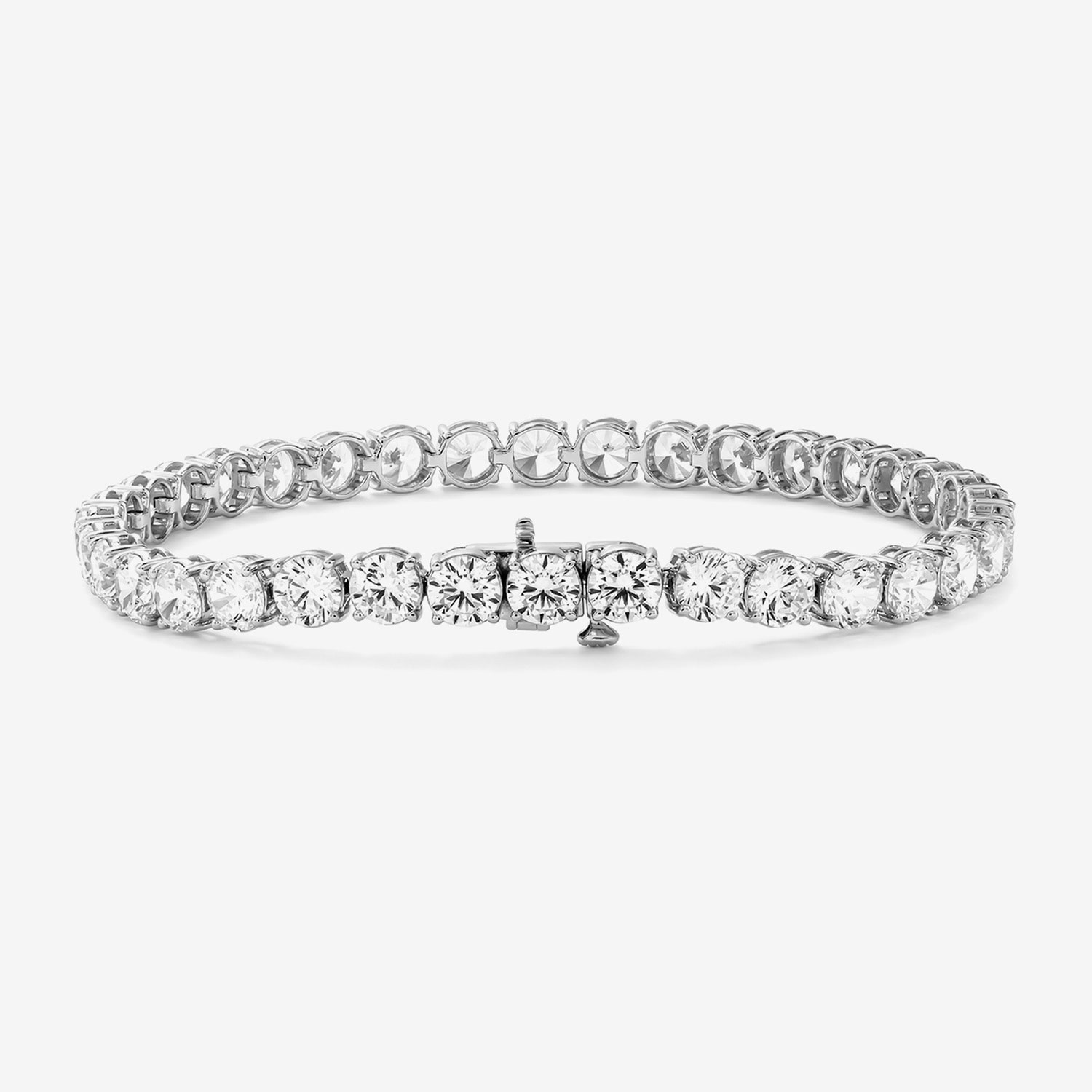 (F / Si2) Womens 15 Ct. T.W. Lab Grown White Diamond 10K Gold 6 1/2 Inch Tennis Bracelet