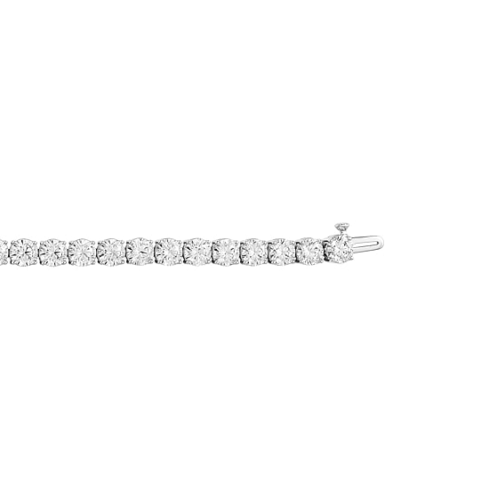 (F / Si2) Womens 15 Ct. T.W. Lab Grown White Diamond 10K Gold 6 1/2 Inch Tennis Bracelet