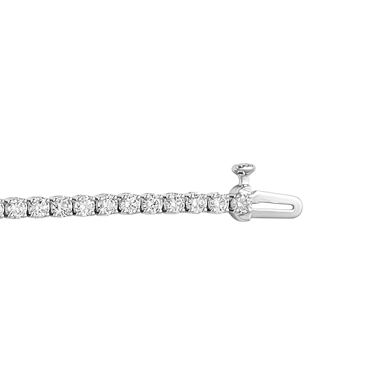 (F / Si2) Womens 3 CT. T.W. Lab Grown White Diamond 10K Gold 8 Inch Tennis Bracelet