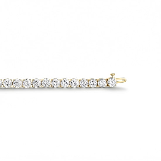 (F / Si2) Womens 15 Ct. T.W. Lab Grown White Diamond 10K Gold 7.25 Inch Tennis Bracelet