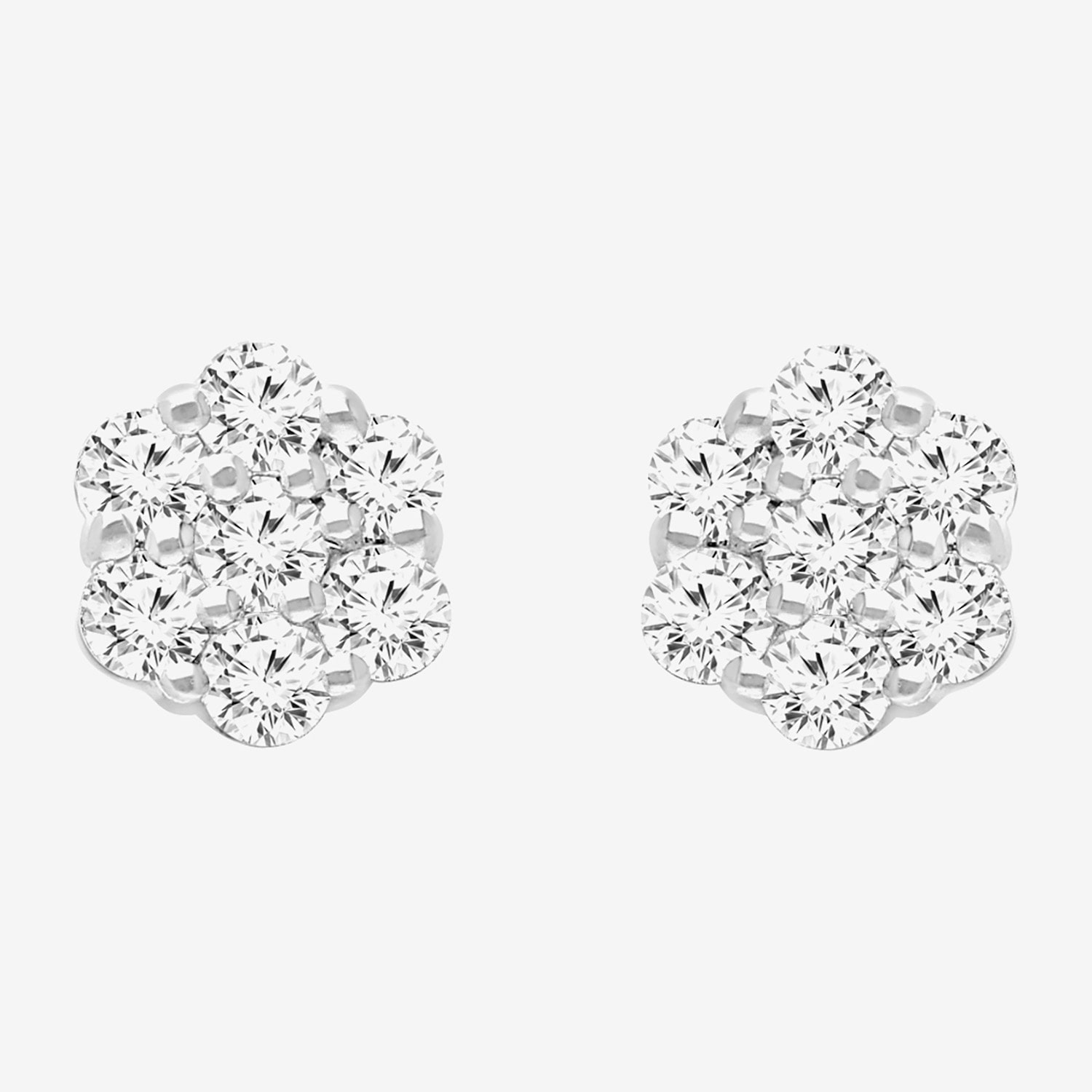 (I/Si2) 1/4 CT. T.W. Lab Grown White Diamond Sterling Silver 3.3mm Stud Earrings