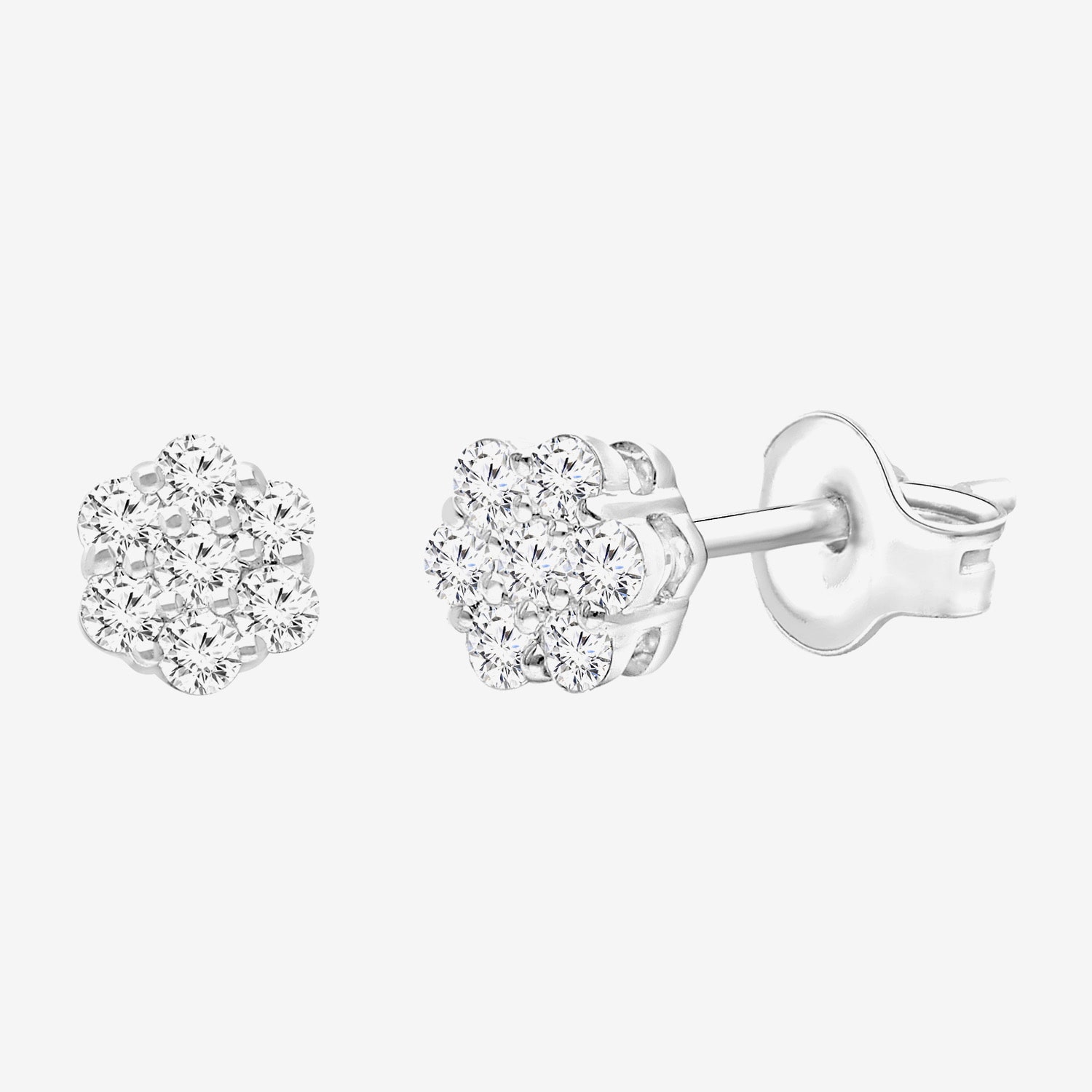 (I/Si2) 1/4 CT. T.W. Lab Grown White Diamond Sterling Silver 3.3mm Stud Earrings