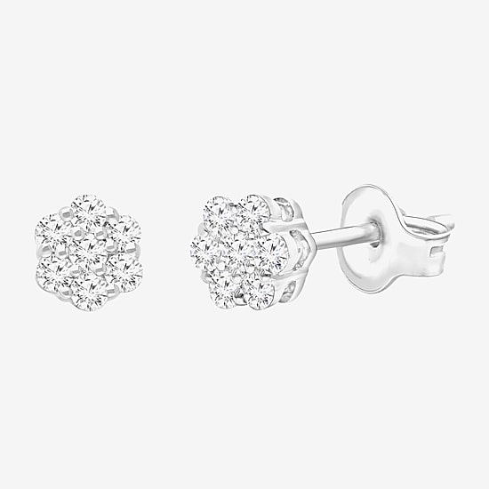 (I/Si2) 1/4 CT. T.W. Lab Grown White Diamond Sterling Silver 3.3mm Stud Earrings