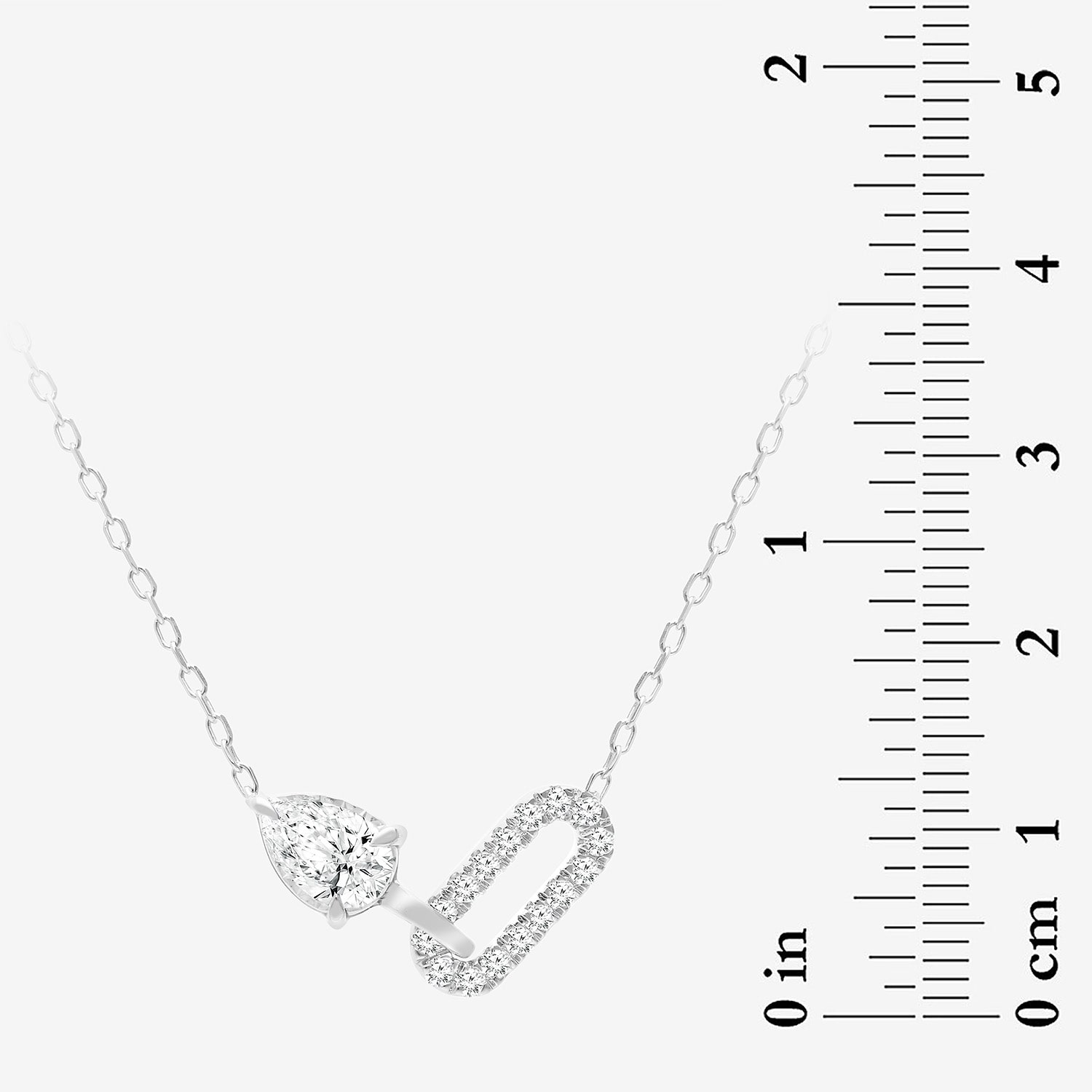 (I/Si2) Womens 1/2 CT. T.W. Lab Grown White Diamond Sterling Silver Pear 18 Inch Pendant Necklace