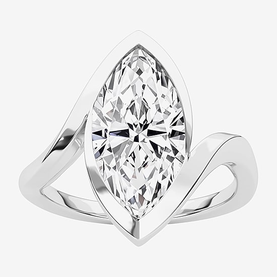 Grown Gorgeous (F / Vs2) Womens 2 1/4 CT. Lab Grown White Diamond 14K Gold Marquise Solitaire Engagement Ring