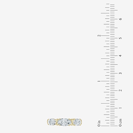 (F / Vs2) Womens 4MM 1 1/2 CT. T.W. Lab Grown White Diamond 10K Gold 3-Stone Wedding Band