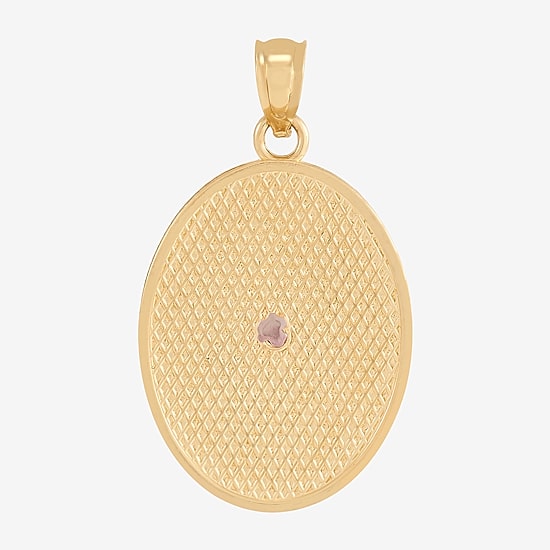 Virgin Mary Womens 10K Gold Oval Pendant