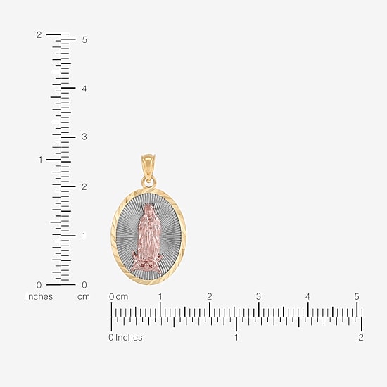 Virgin Mary Womens 10K Gold Oval Pendant