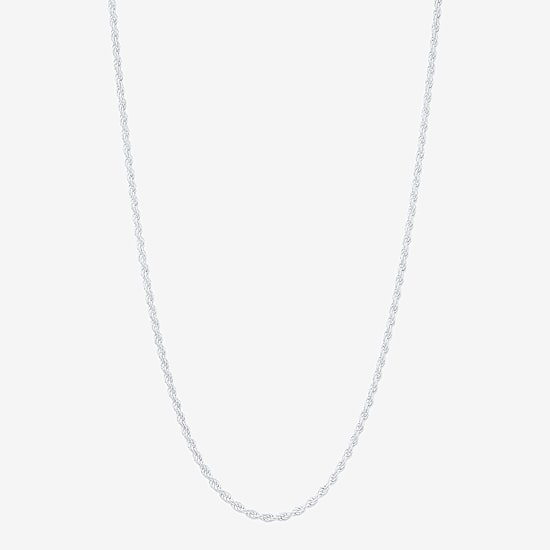 Made in Italy Unisex Adult Sterling Silver 18 Inch Rope Chain Necklace
