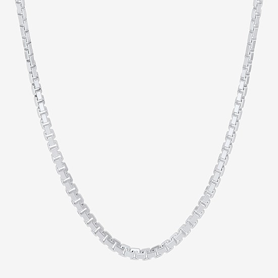 Made in Italy Mens Sterling Silver 22 Inch Box Chain Necklace