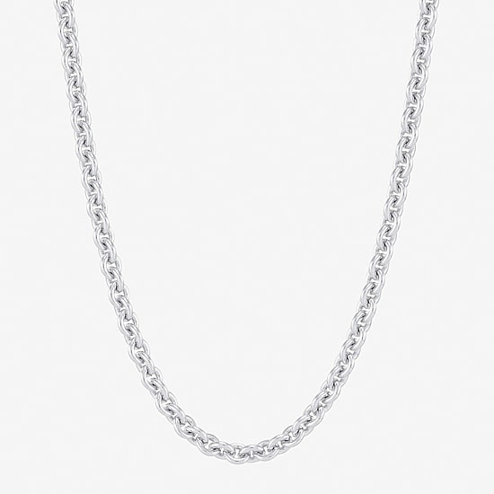 Made in Italy Unisex Adult Sterling Silver 22 Inch Rolo Chain Necklace