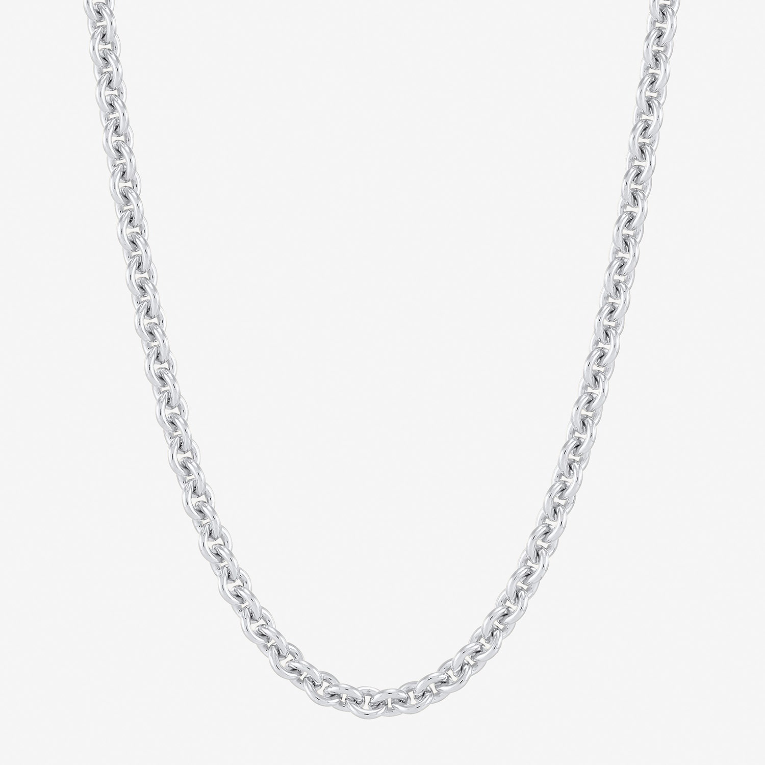 Made in Italy Unisex Adult Sterling Silver 20 Inch Rolo Chain Necklace