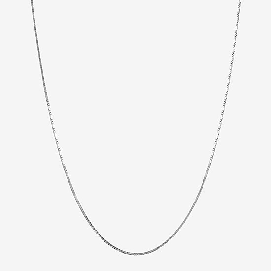 Womens Sterling Silver 22 Inch Box Chain Necklace