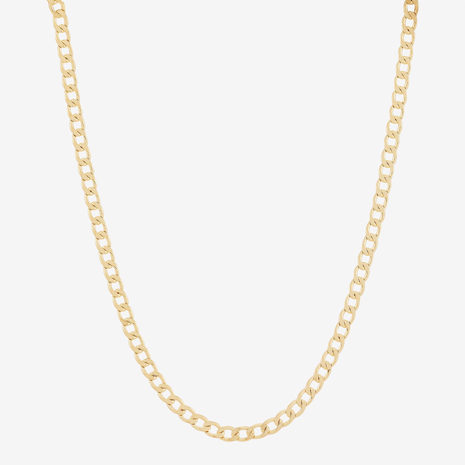 Made in Italy Womens 14K Gold Over Silver Inch Curb Chain Necklace